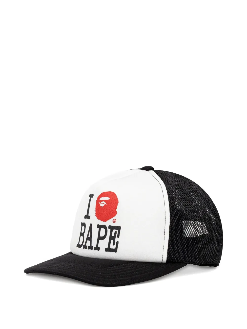 A BATHING APE logo-print trucker cap Zwart