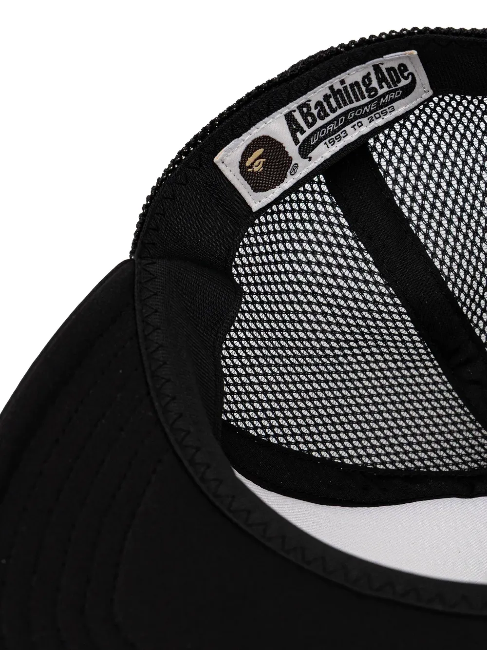 A BATHING APE logo-print trucker cap Zwart