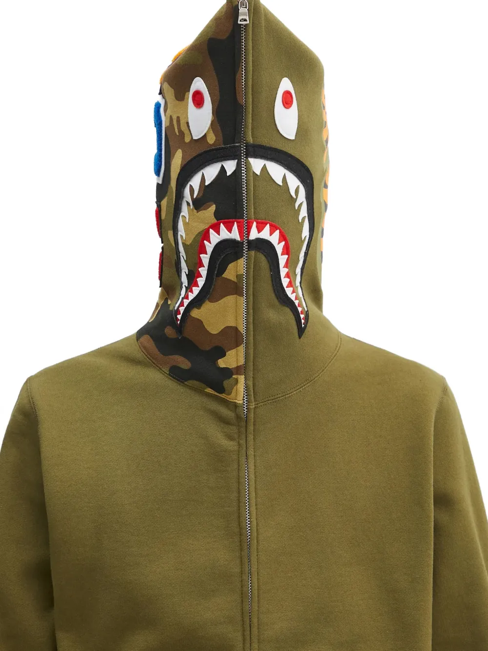A BATHING APE Hoodie met camouflageprint Groen