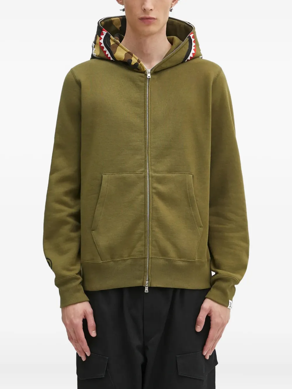 A BATHING APE camo-shark hoodie Groen