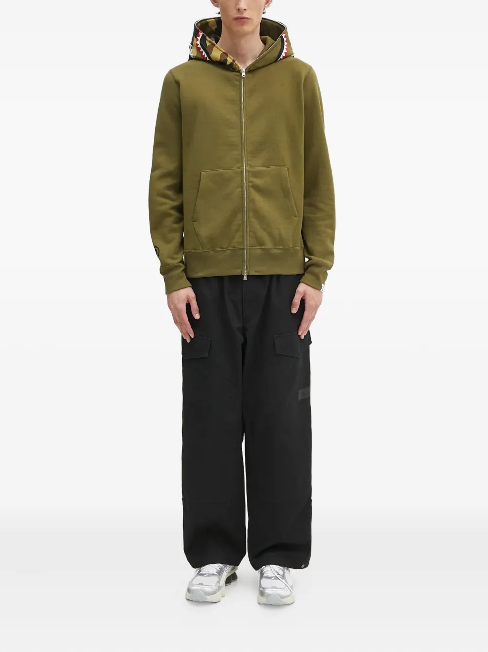 A BATHING APE Hoodie met camouflageprint Groen