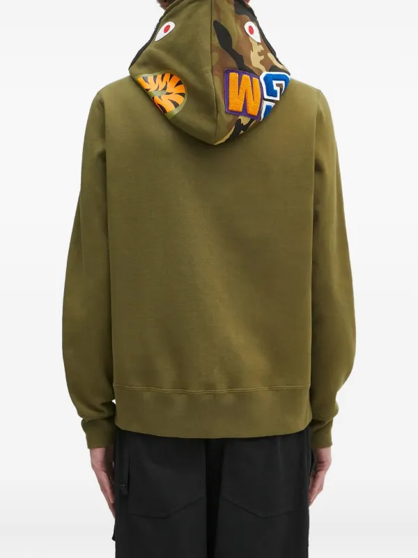 A BATHING APE® camo-shark Hoodie | Green | FARFETCH