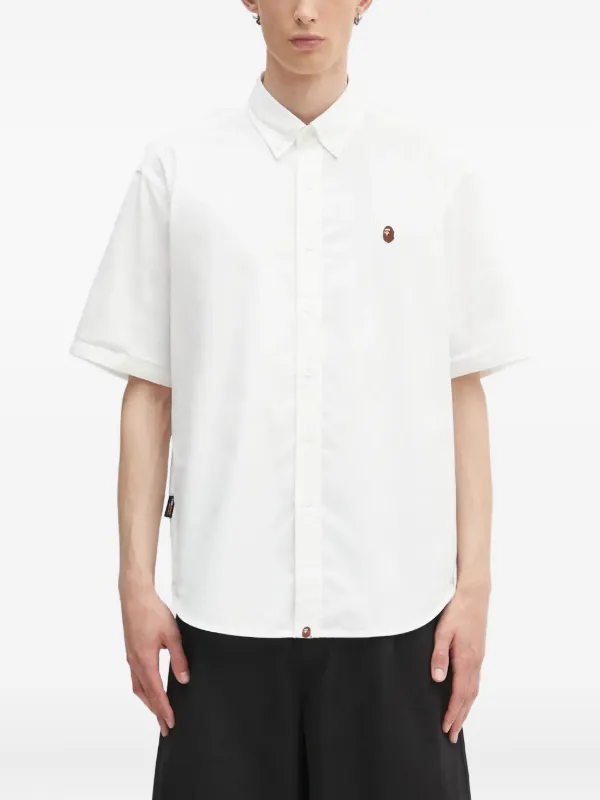 A BATHING APE One Point Embroidered short-sleeve Shirt | White | FARFETCH JO A BATHING APE One Point Embroidered short-sleeve Shirt | White | FARFETCH JO
