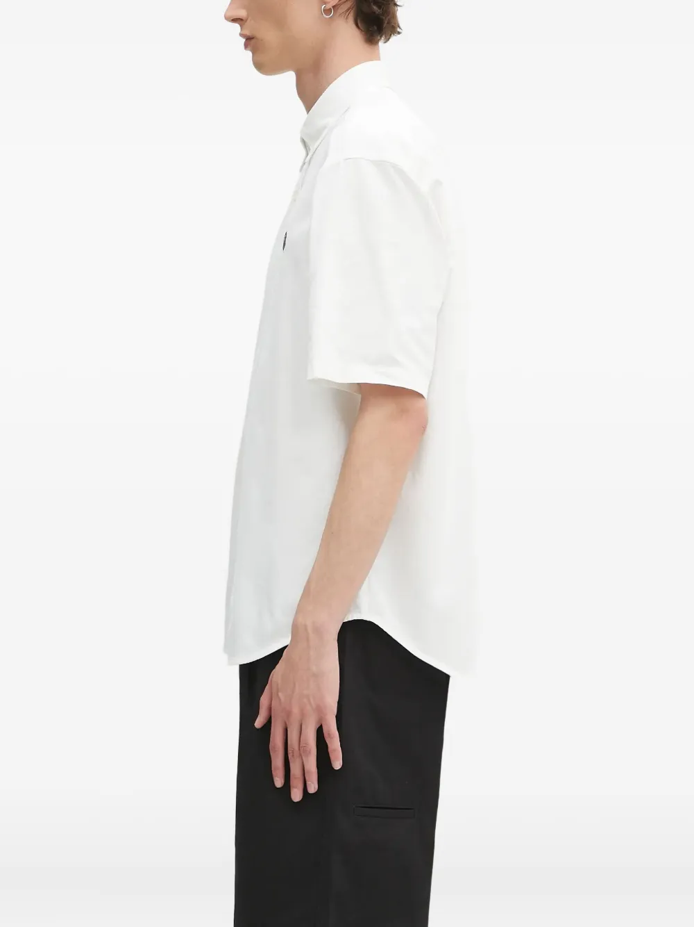 A BATHING APE One Point embroidered short-sleeve shirt Wit