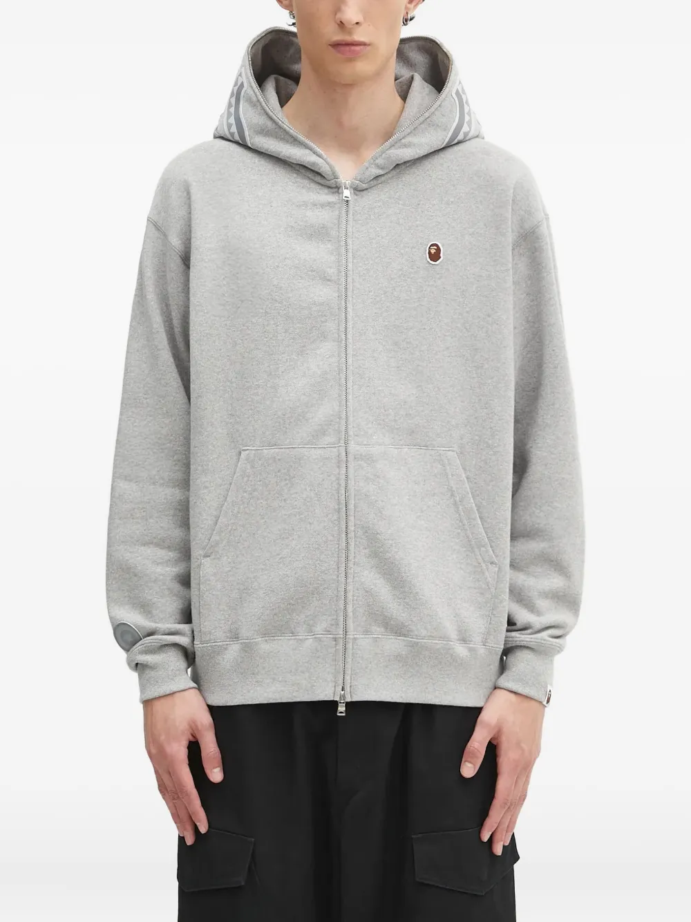 A BATHING APE® One Point Ape Head Shark zip-up hoodie - グレー A BATHING APE® One Point Ape Head Shark zip-up hoodie - グレー