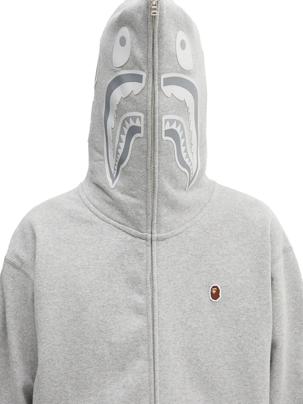 A BATHING APE One Point Ape Head Shark zip-up hoodie Grijs
