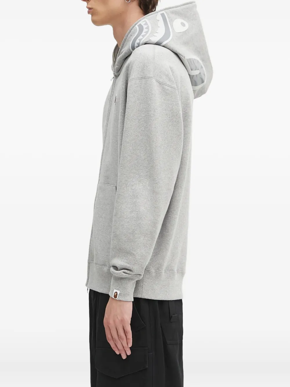 A BATHING APE One Point Ape Head Shark zip-up hoodie Grijs