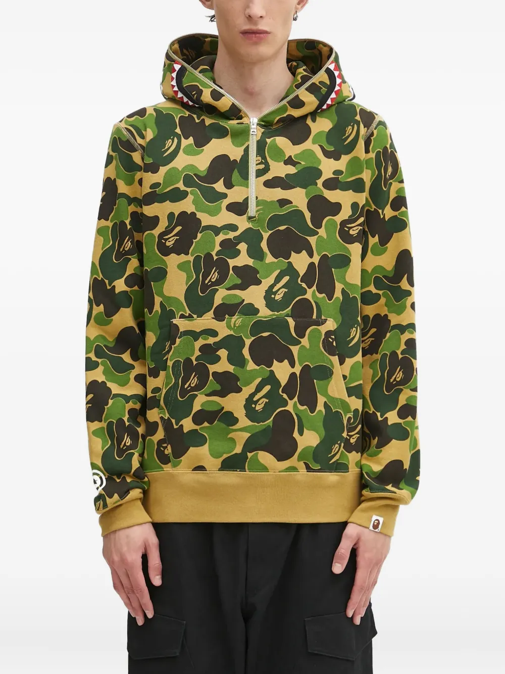 A BATHING APE camouflage zip-up hoodie Groen