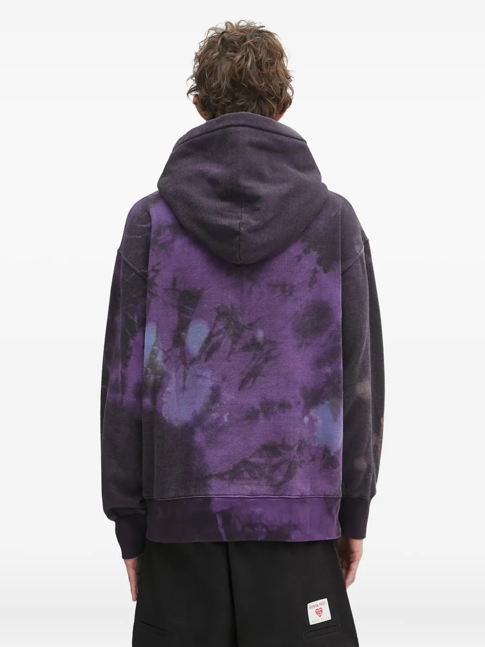 A BATHING APE Hoodie met tie-dye print Zwart