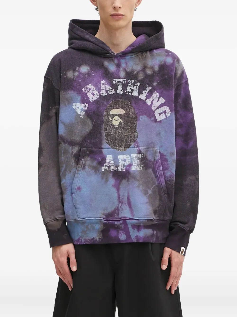 A BATHING APE tie-dye hoodie Zwart