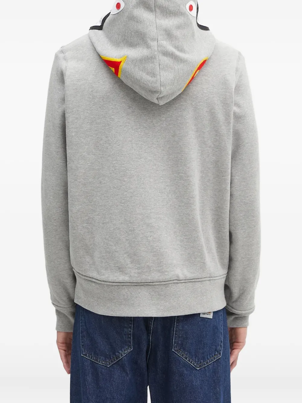 A BATHING APE shark-hooded zip-up sweatshirt Grijs