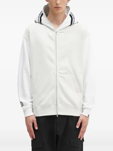 A BATHING APE® shark-pattern zip-up hoodie
