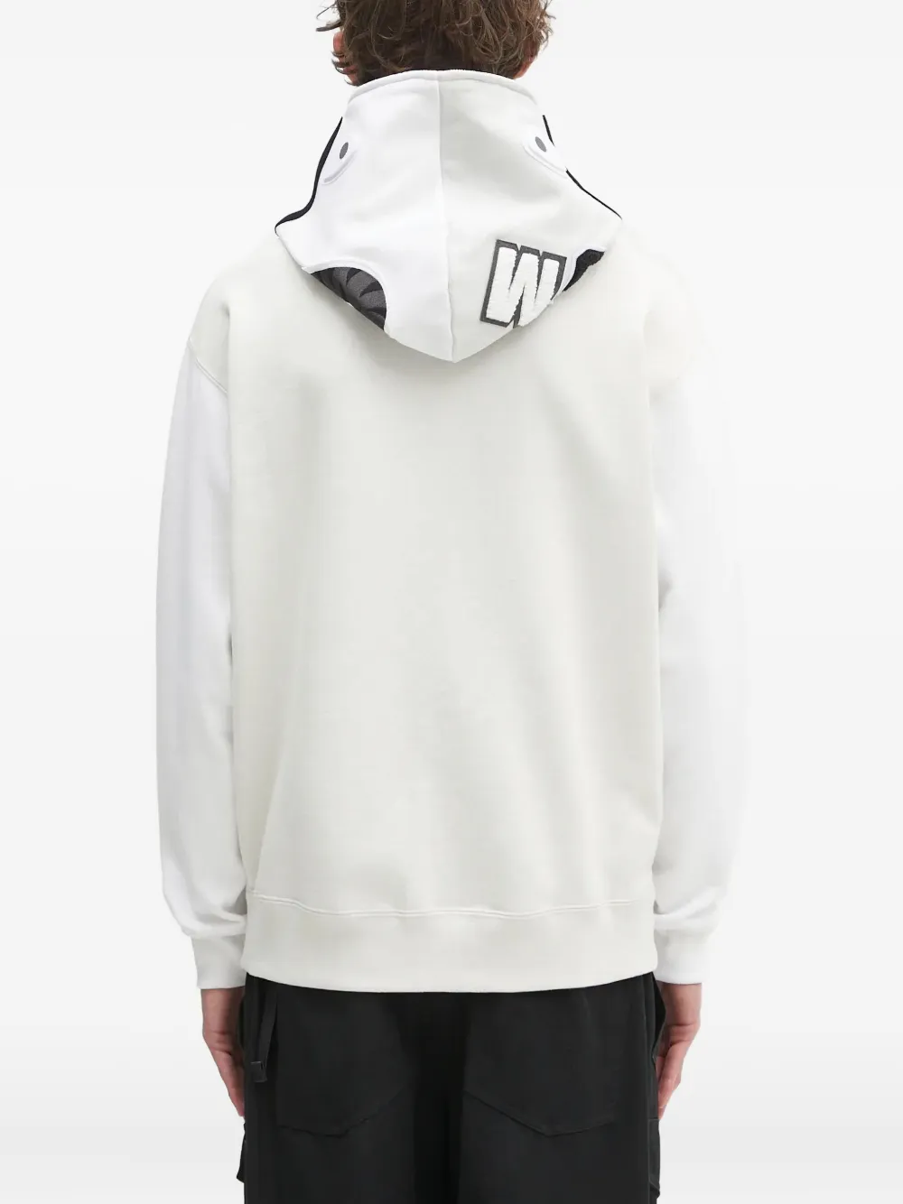 A BATHING APE Hoodie met haaienpatroon en rits Wit