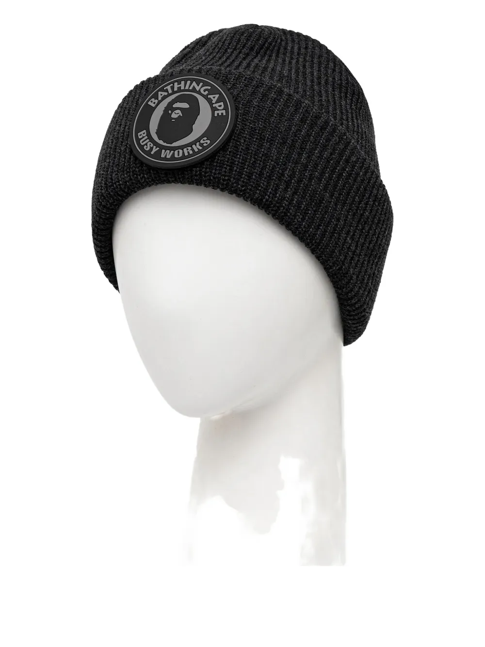 A BATHING APE logo-patch beanie hat Zwart