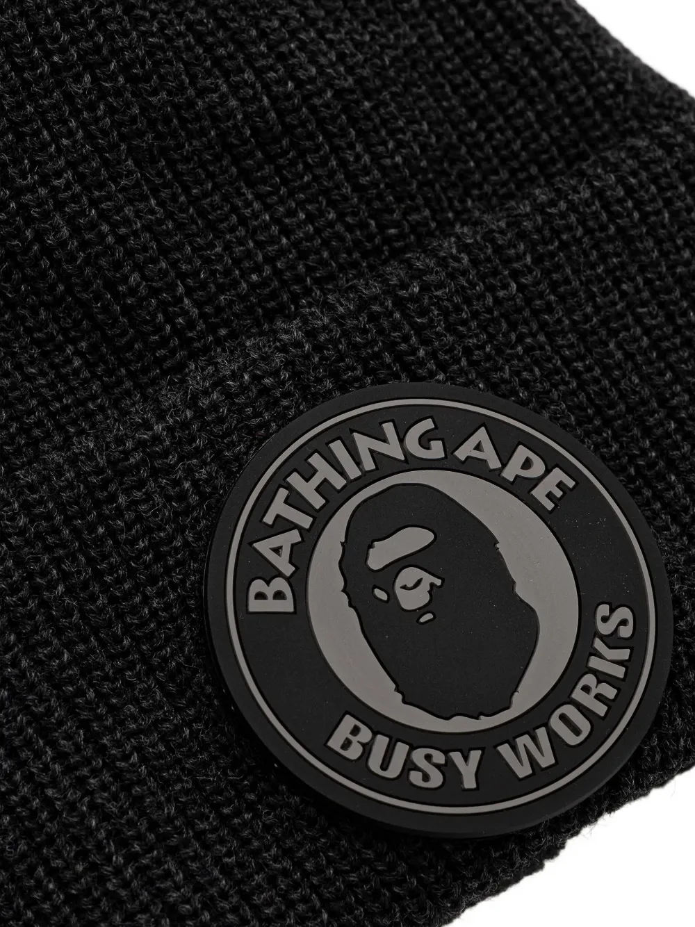 A BATHING APE logo-patch beanie hat Zwart