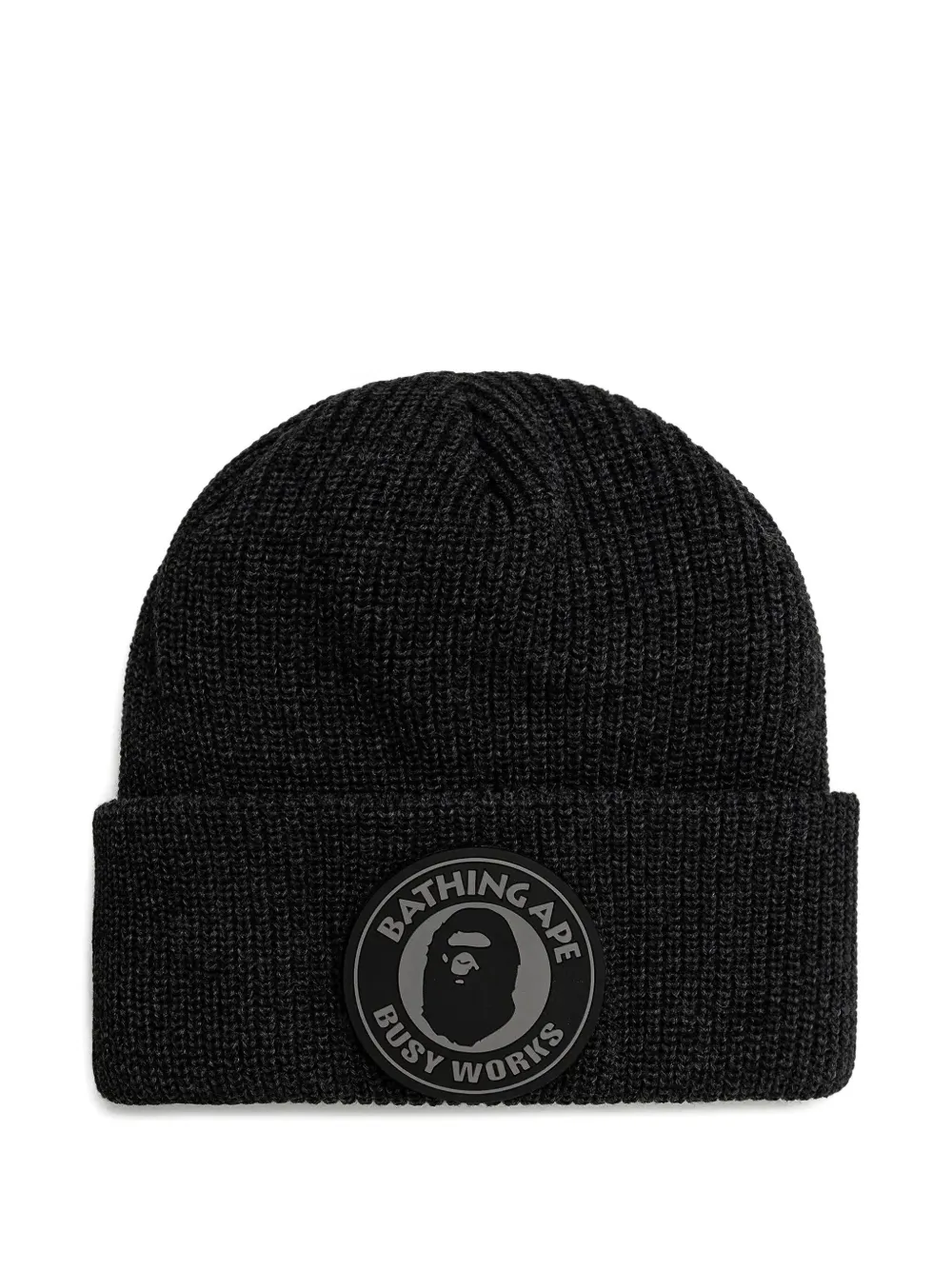 A BATHING APE logo-patch beanie hat Zwart
