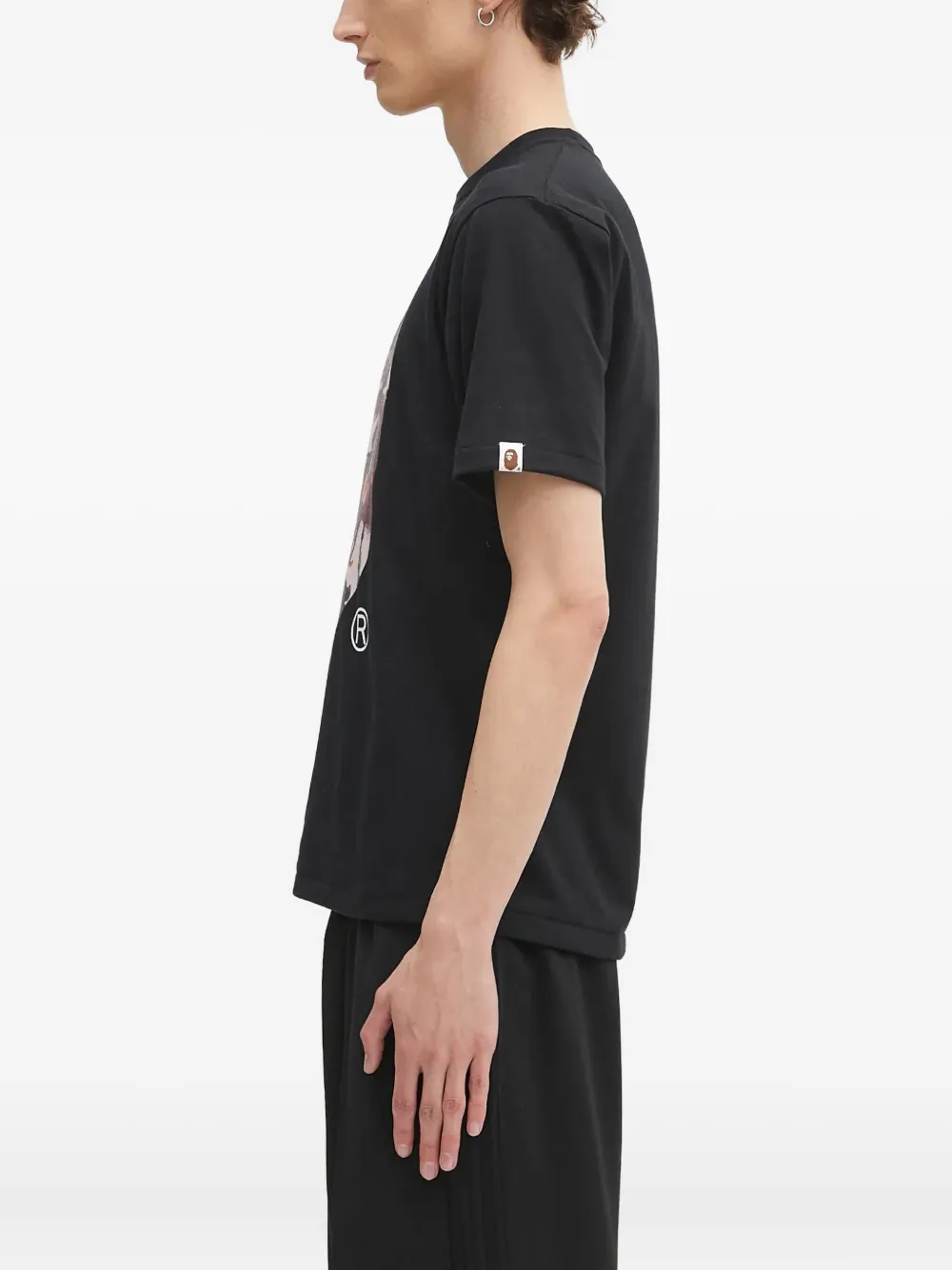 A BATHING APE printed T-shirt Zwart