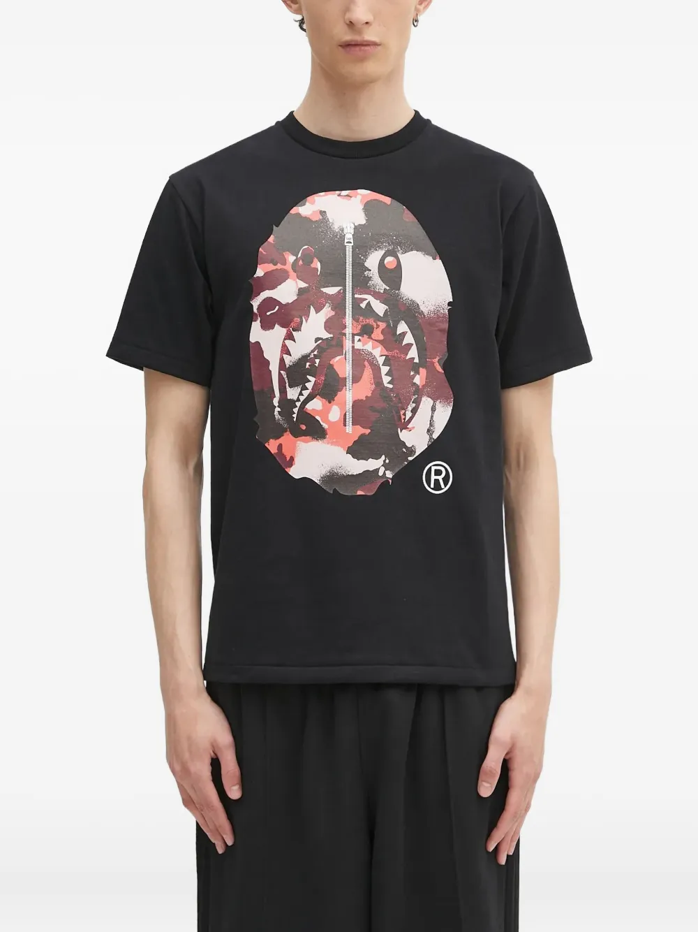 A BATHING APE printed T-shirt Zwart