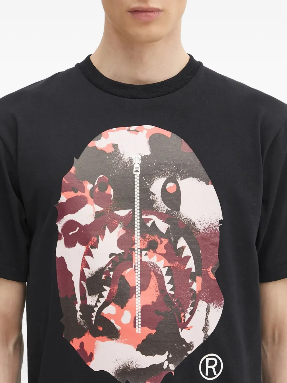 A BATHING APE printed T-shirt Zwart