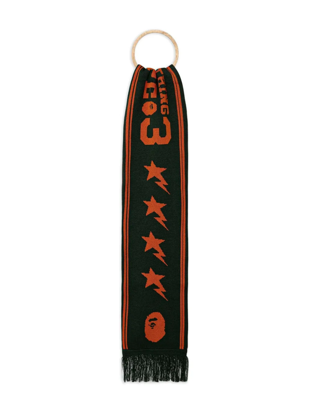 A BATHING APE star-logo knitted scarf Groen
