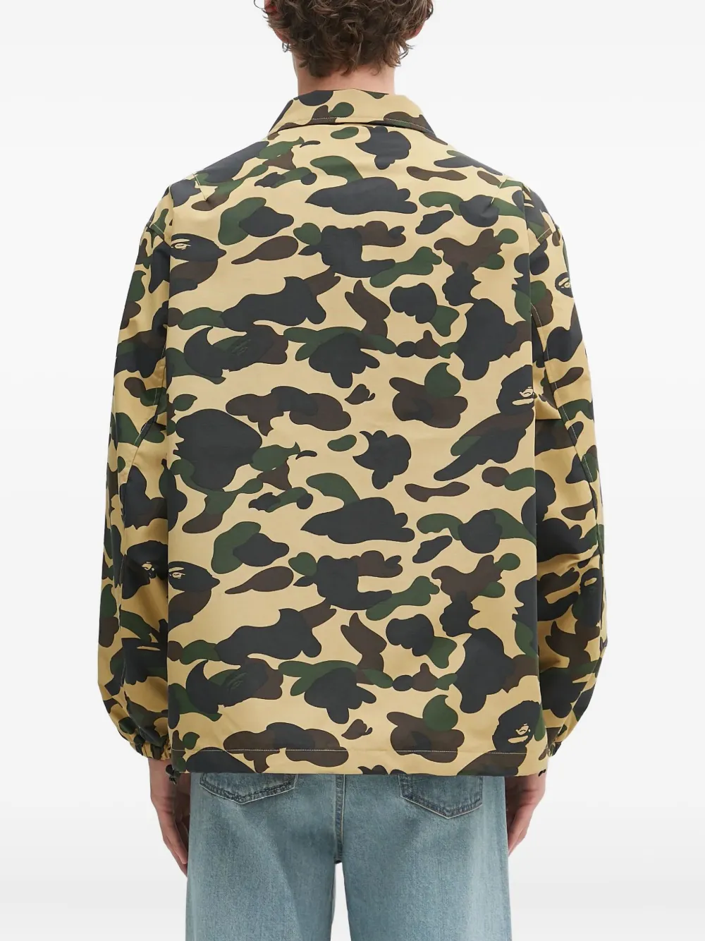 A BATHING APE camouflage-print shirt jacket Geel