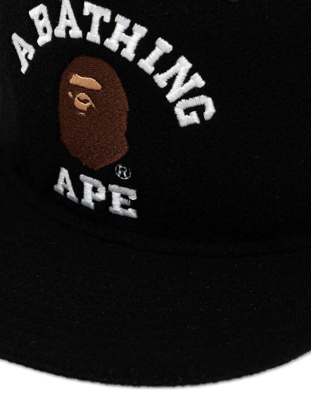 A BATHING APE Head pet met borduurwerk Zwart