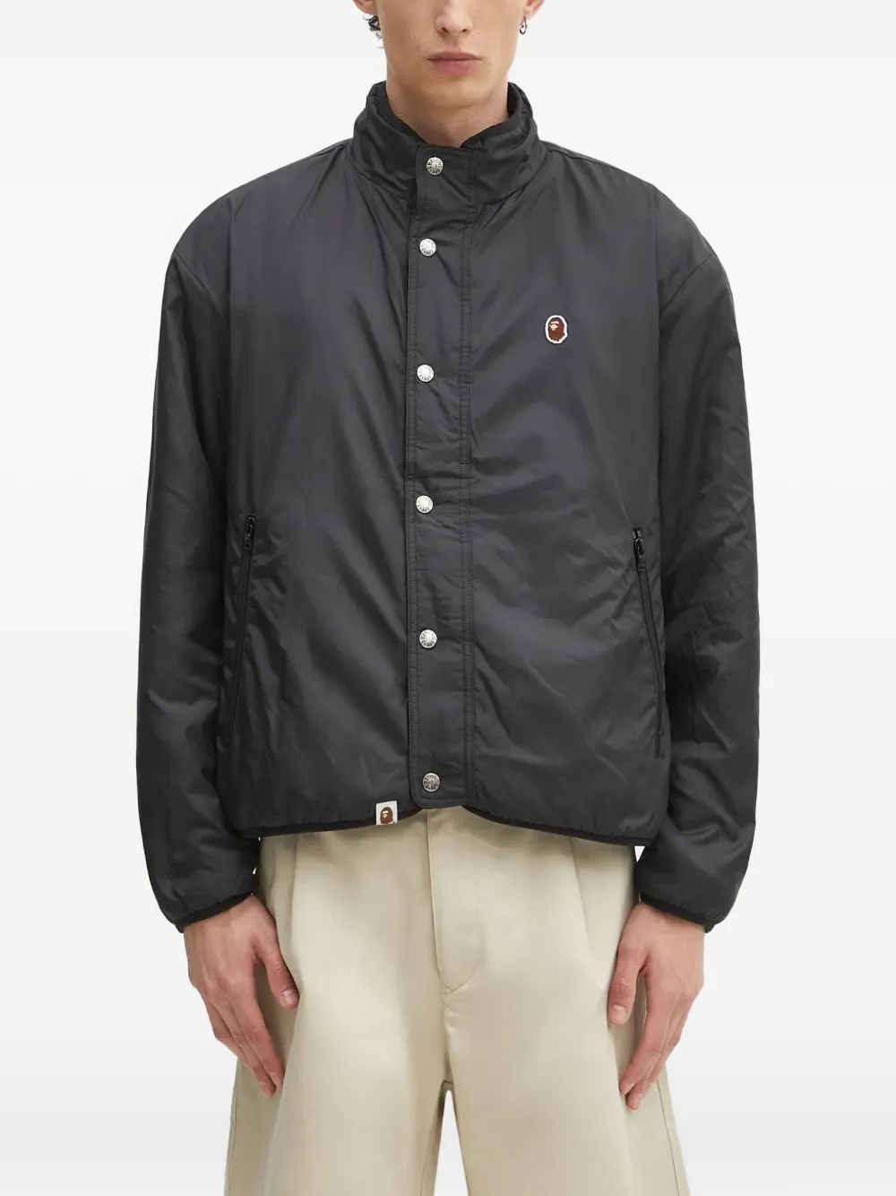 A BATHING APE camouflage-print fleece bomber jacket Groen