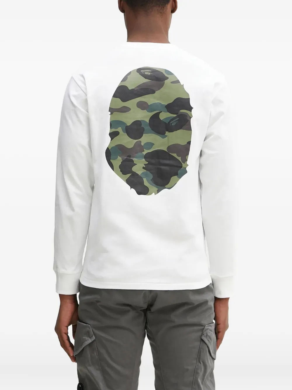 A BATHING APE 1st Camo Big Ape Head long-sleeve T-shirt Wit