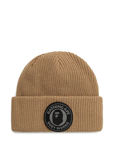 A BATHING APE® logo-patch ribbed beanie