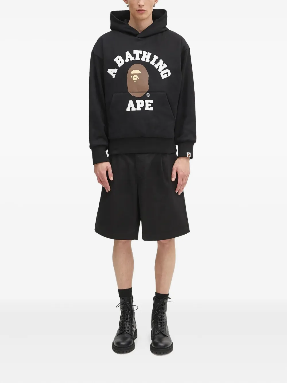 A BATHING APE college-logo hoodie Zwart