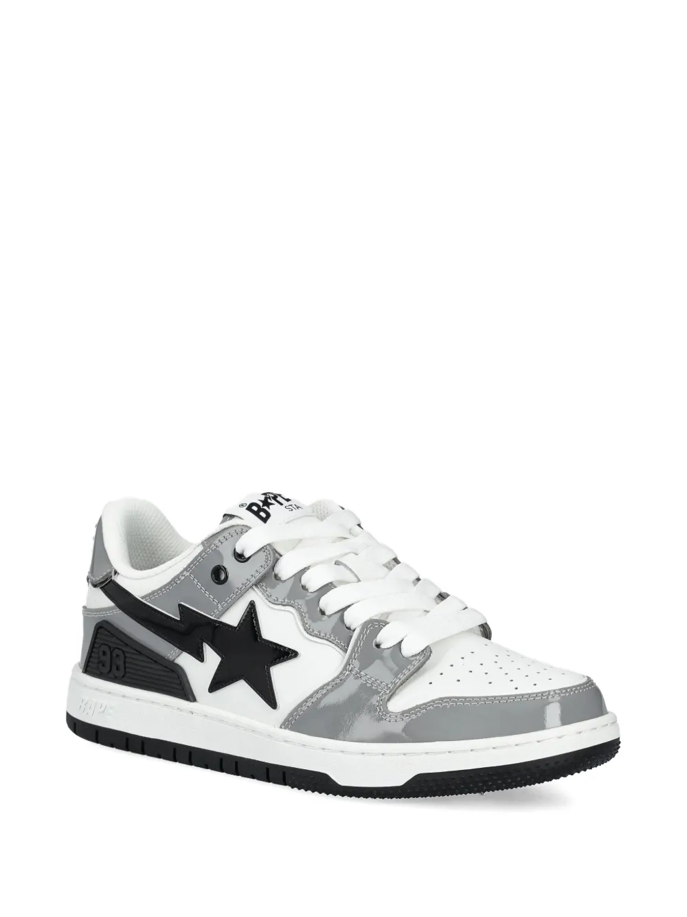 A BATHING APE star-patch leather sneakers White