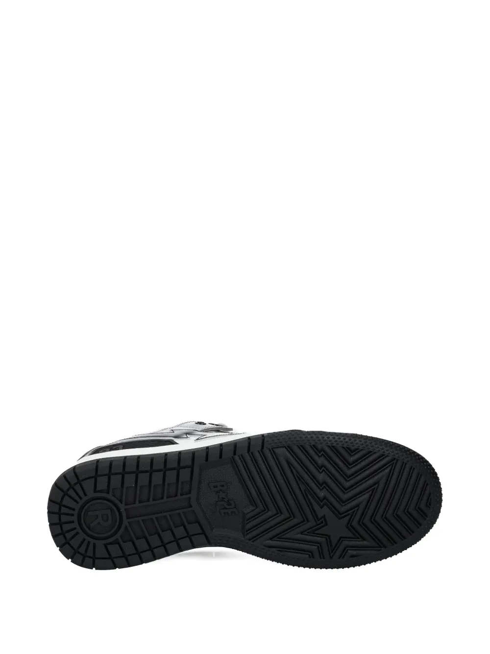A BATHING APE star-patch leather sneakers White