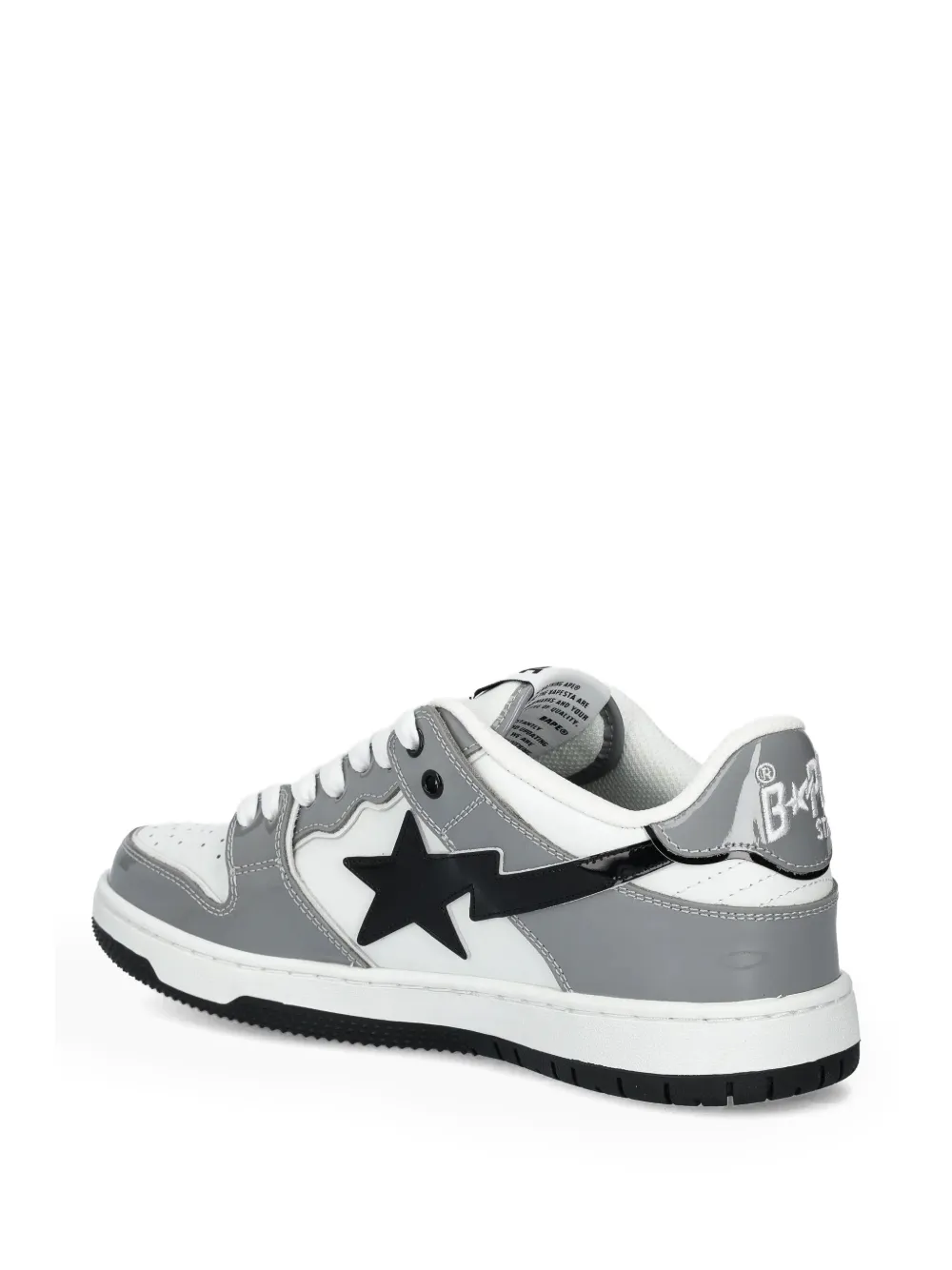 A BATHING APE star-patch leather sneakers White