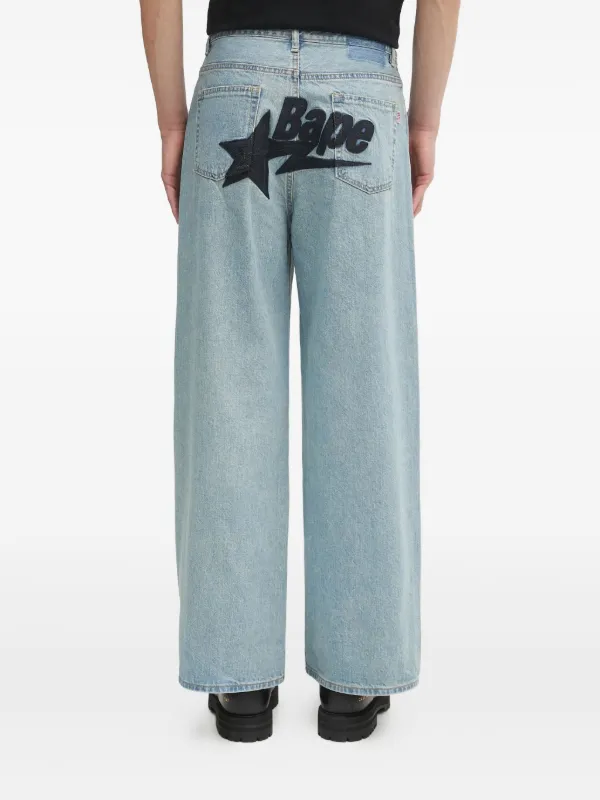 A BATHING APE® ロゴディテール ジーンズ | ブルー | FARFETCH JP