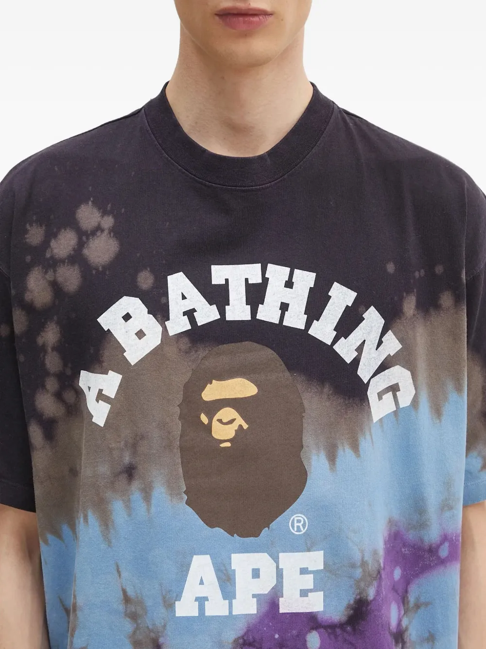 A BATHING APE tie-dye T-shirt Blauw