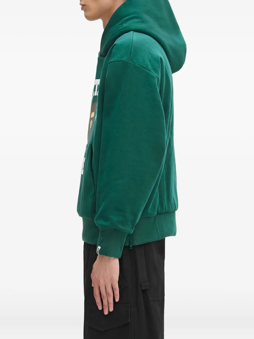 A BATHING APE logo-print hoodie GRN