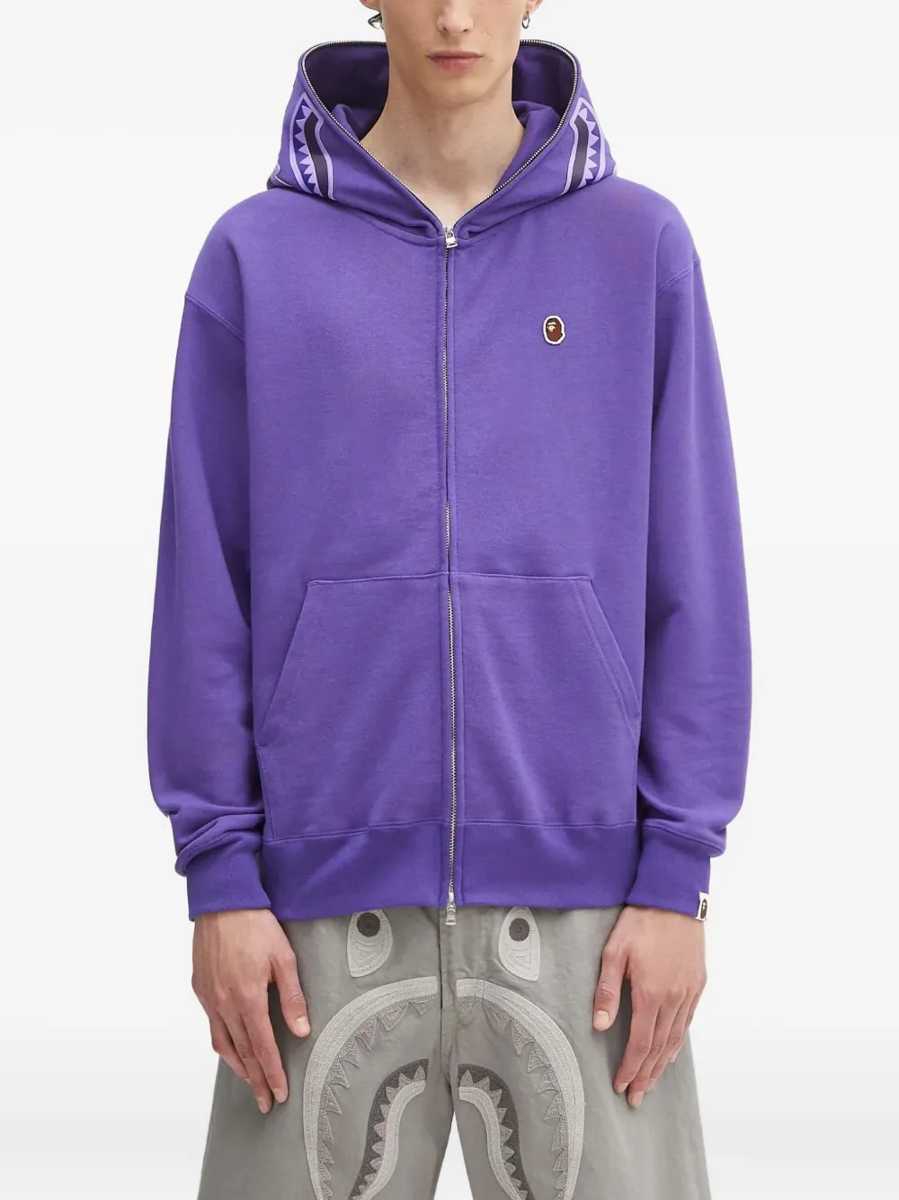 A BATHING APE Sweater met capuchon en rits Paars