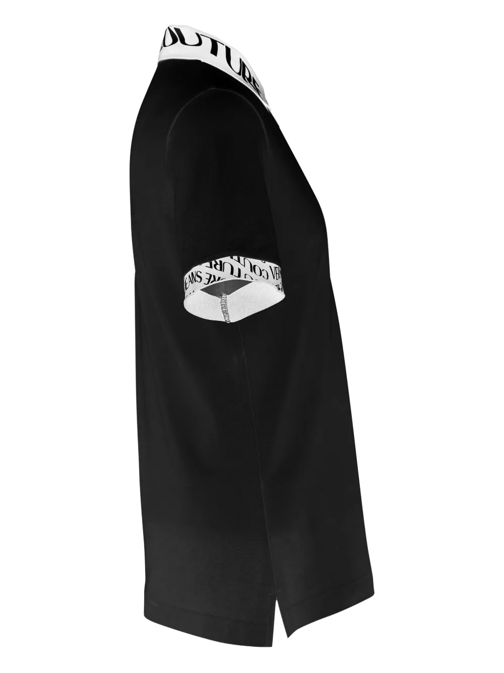 Versace Jeans Couture Poloshirt met logodetail en rits Zwart