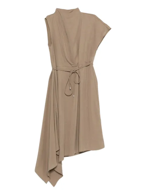 Peserico vestido midi con diseño asimétrico