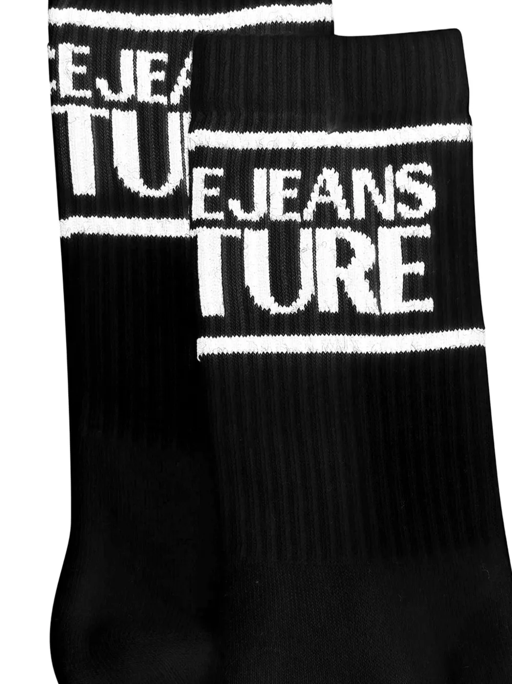 Versace Jeans Couture Logo-band Socks In Black