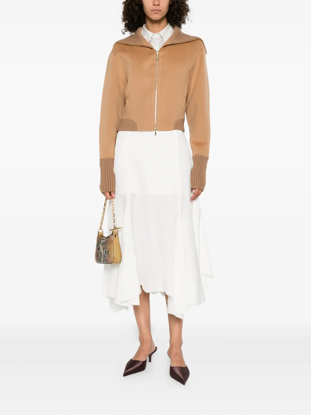 Victoria Beckham wool-blend cropped jacket Bruin