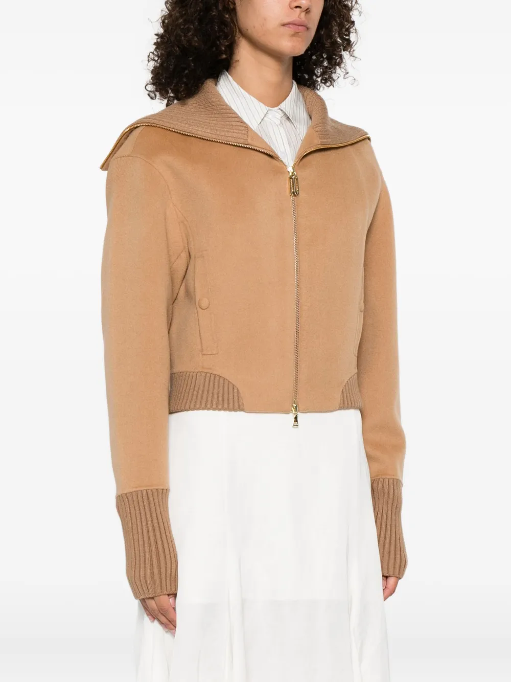 Victoria Beckham wool-blend cropped jacket Bruin