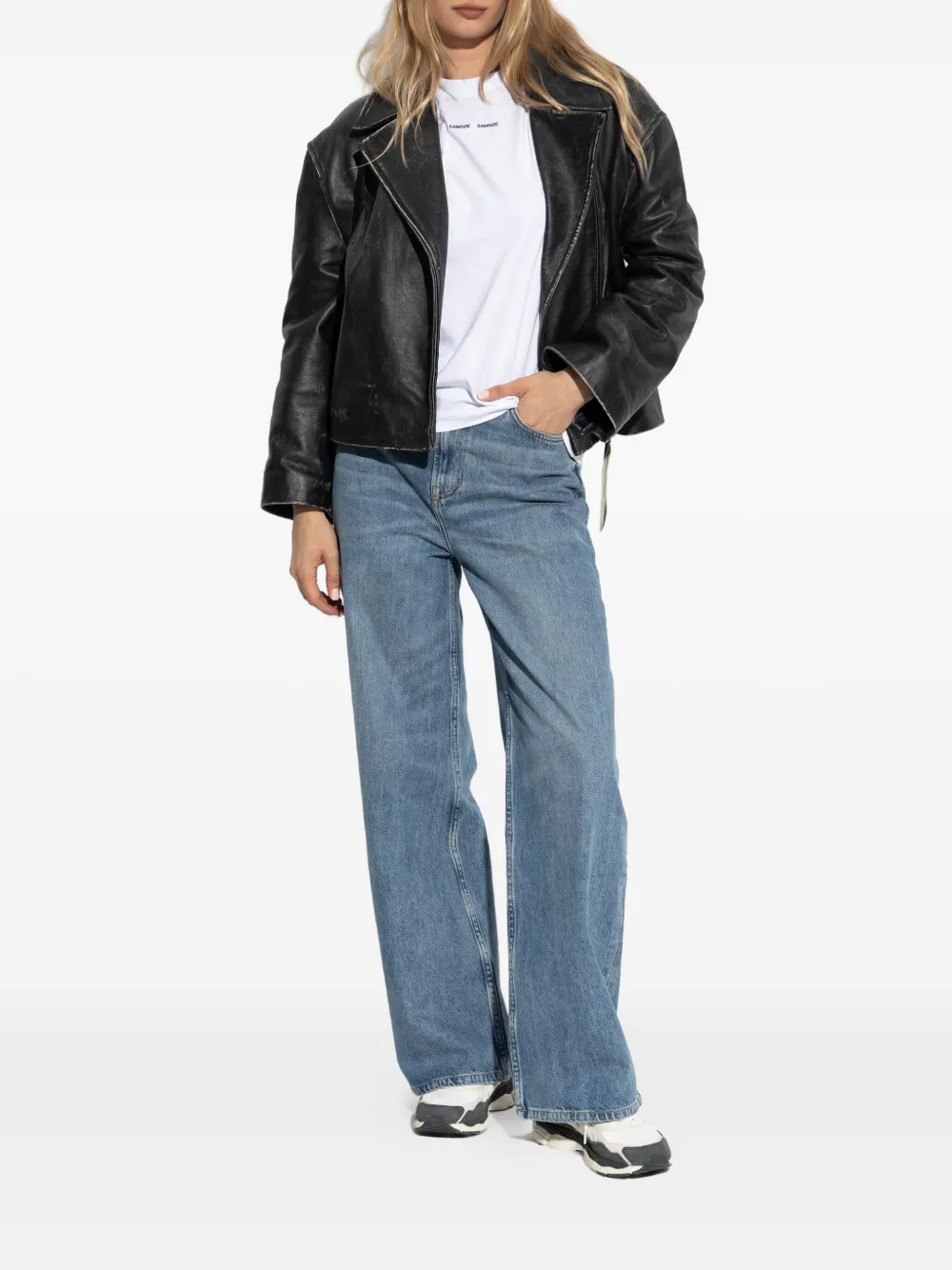 SAMSOE Jeans met vijf zakken Blauw