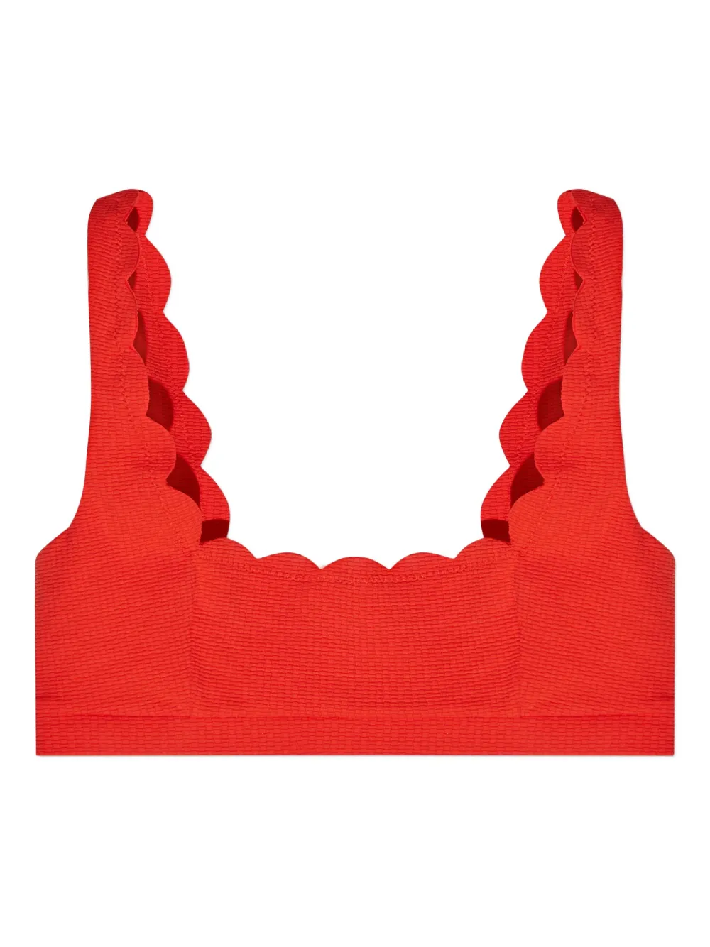 Marysia Mini Palm Springs scallop-edge bikini top Rood