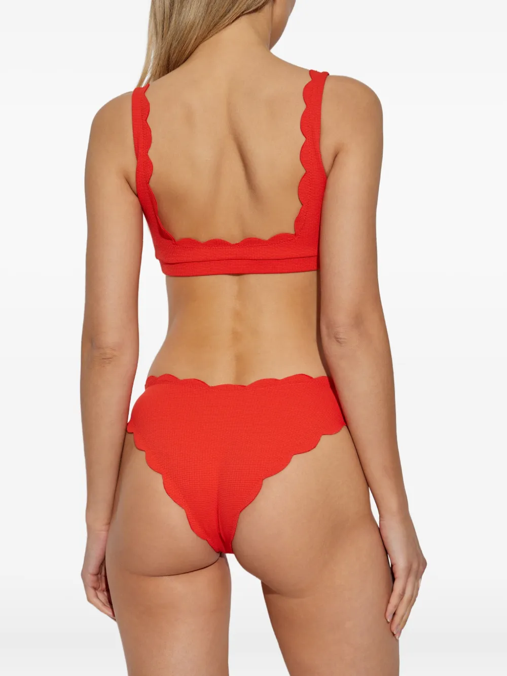 Marysia Mini Palm Springs scallop-edge bikini top Rood