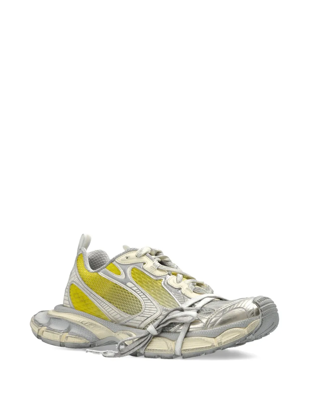 Balenciaga 3XL panelled lace-up sneakers Silver
