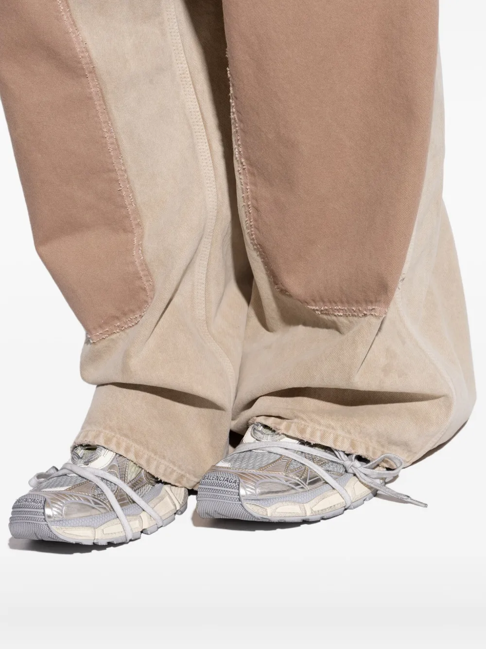 Balenciaga 3XL panelled lace-up sneakers Silver