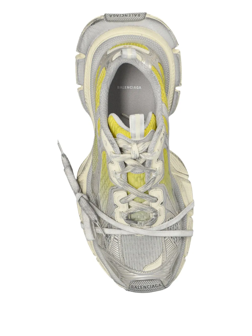 Balenciaga 3XL panelled lace-up sneakers Silver
