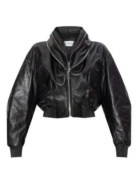 Givenchy double-zip leather bomber jacket