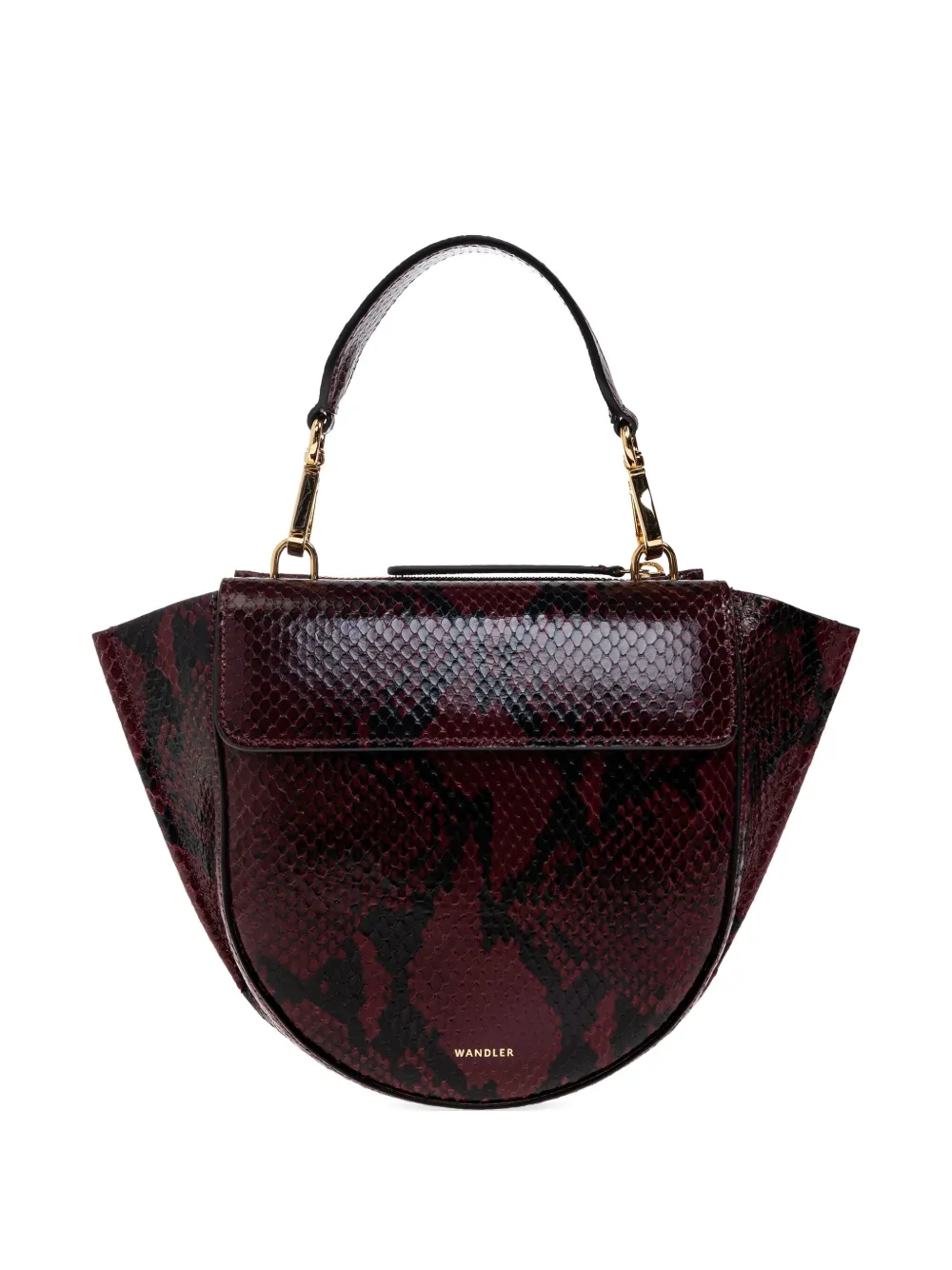 Wandler snakeskin half-moon tote bag Rood